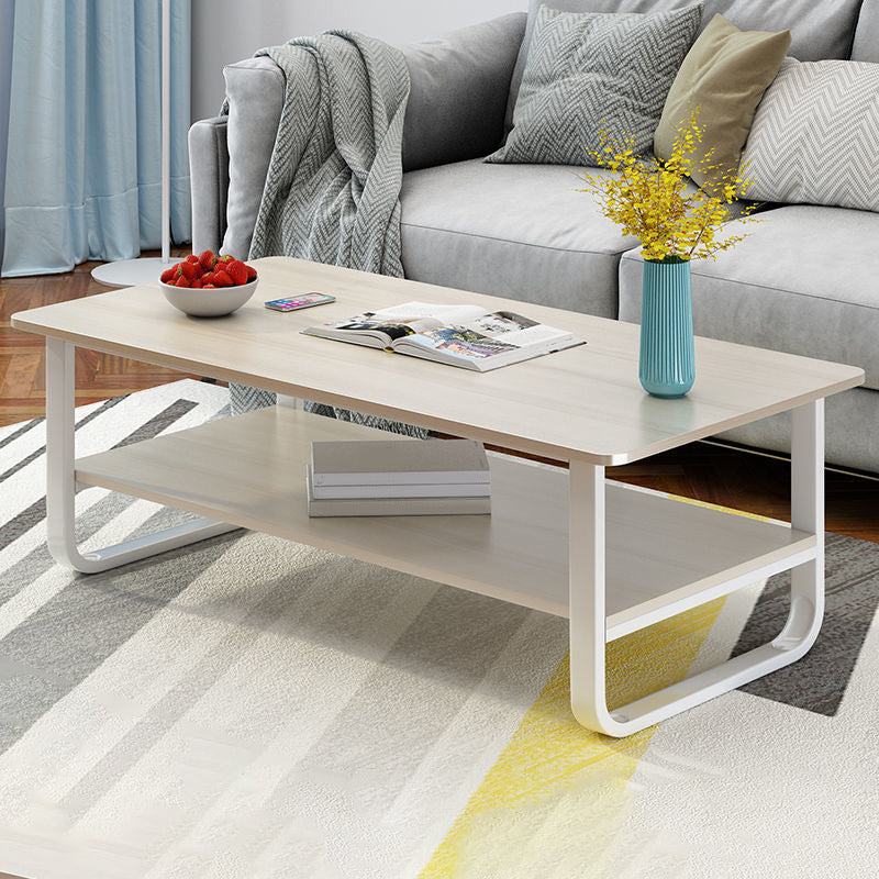Modern Style Rectangular Wooden Table Sledge-shaped Base Coffee Table