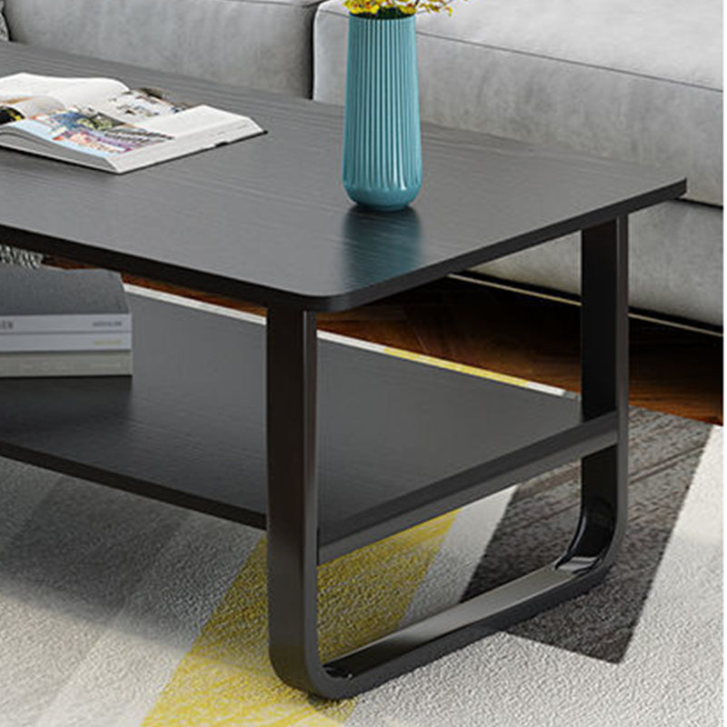 Modern Style Rectangular Wooden Table Sledge-shaped Base Coffee Table