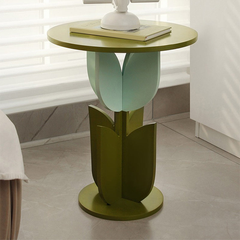 Round/free Shape Square Block Base Glass/solid Wood Table Modern Style Coffee Table