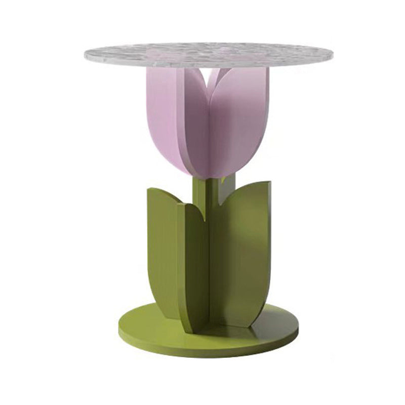 Round/free Shape Square Block Base Glass/solid Wood Table Modern Style Coffee Table