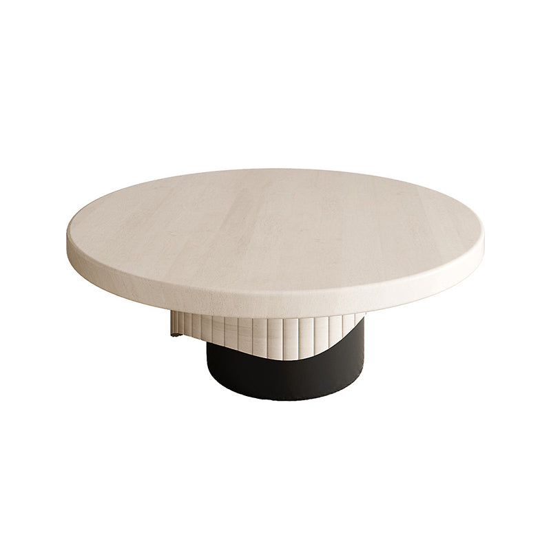 Scandinavian Round Wood Coffee Table Pedestal Cocktail Table