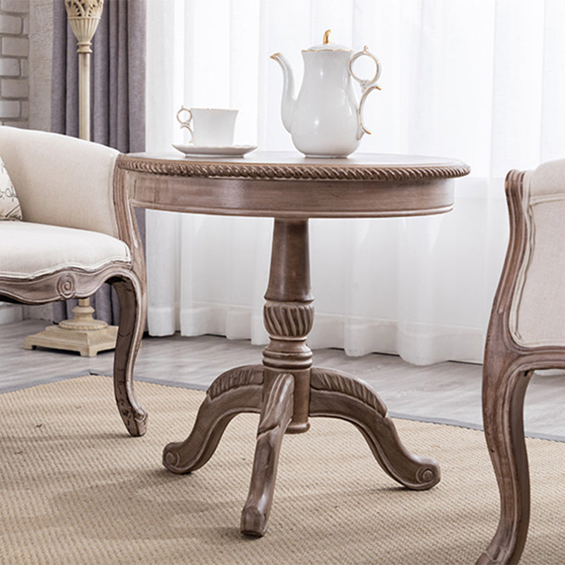 French Country Style Round Old Solid Wood Table 3 Legs Coffee Table