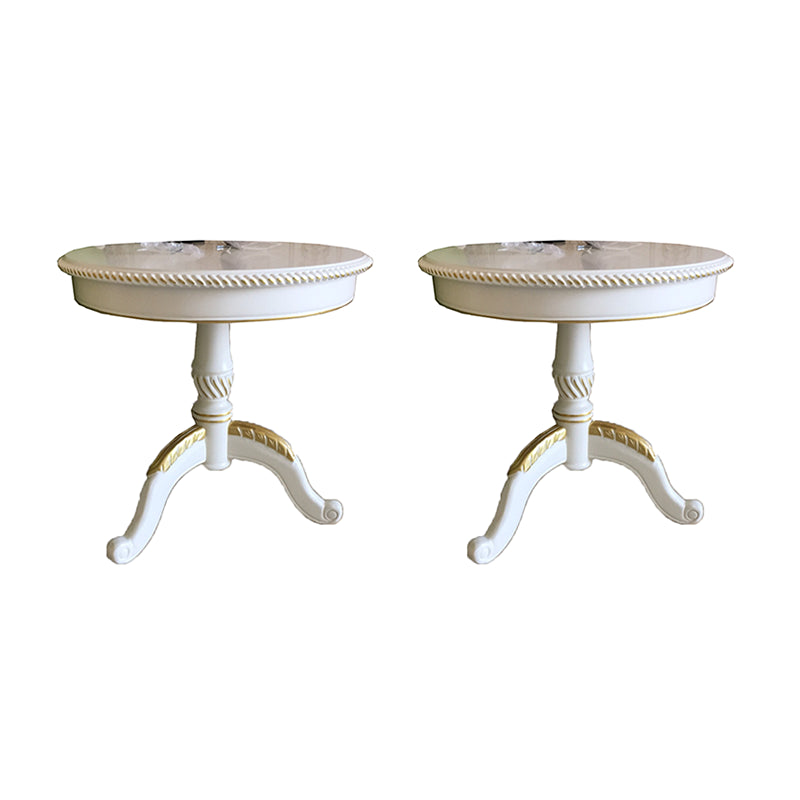 French Country Style Round Old Solid Wood Table 3 Legs Coffee Table