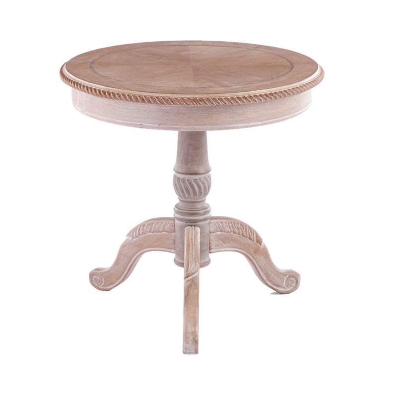 French Country Style Round Old Solid Wood Table 3 Legs Coffee Table