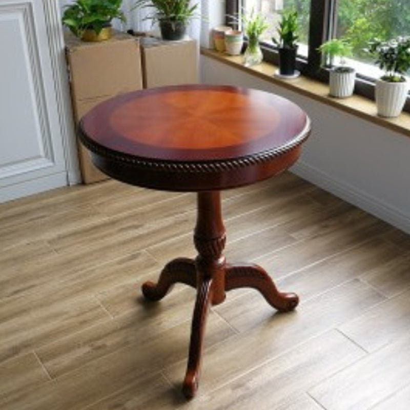 French Country Style Round Old Solid Wood Table 3 Legs Coffee Table