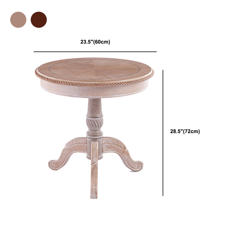 French Country Style Round Old Solid Wood Table 3 Legs Coffee Table