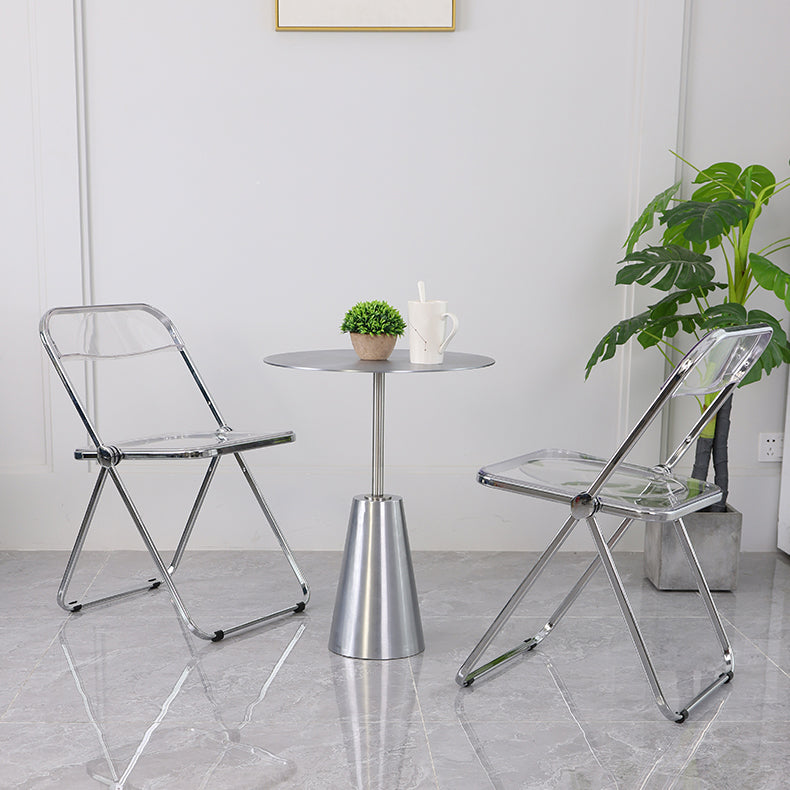 Mid-Century Metal Pedestal End Table Round Side End Table for Living Room