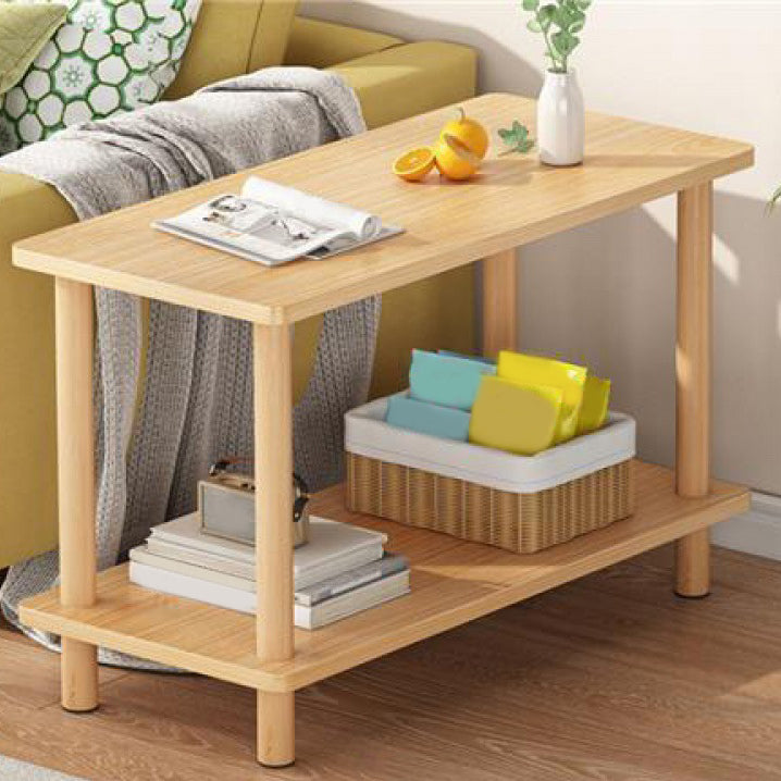 Modern Wooden 4 Legs End Table Rectangular Table with Storage