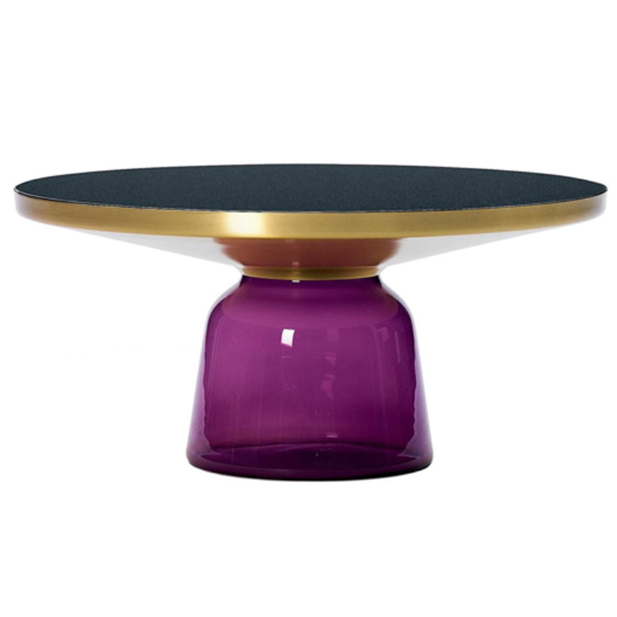 Glass Top End Table Modern Pedestal Sofa Side Table for Living Room