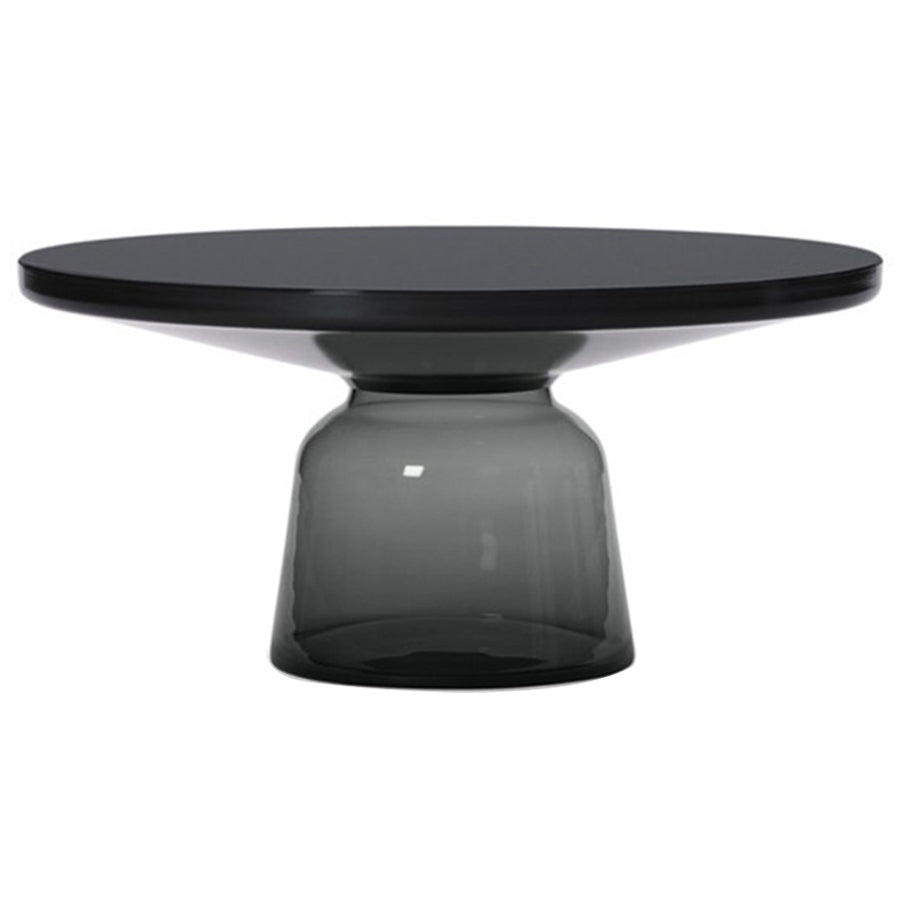 Glass Top End Table Modern Pedestal Sofa Side Table for Living Room