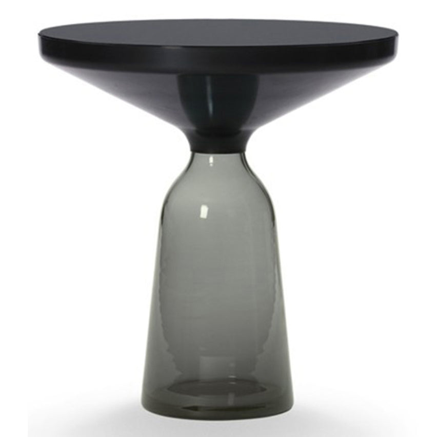 Glass Top End Table Modern Pedestal Sofa Side Table for Living Room
