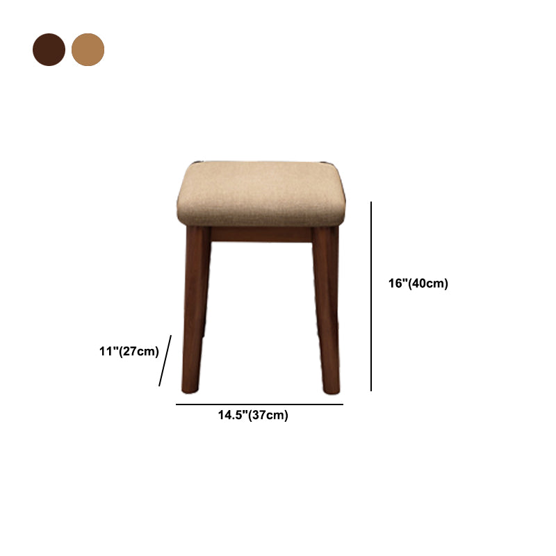 Solid Wood Flip-top Vanity Set Mirrored Vanity Desk Stool Set