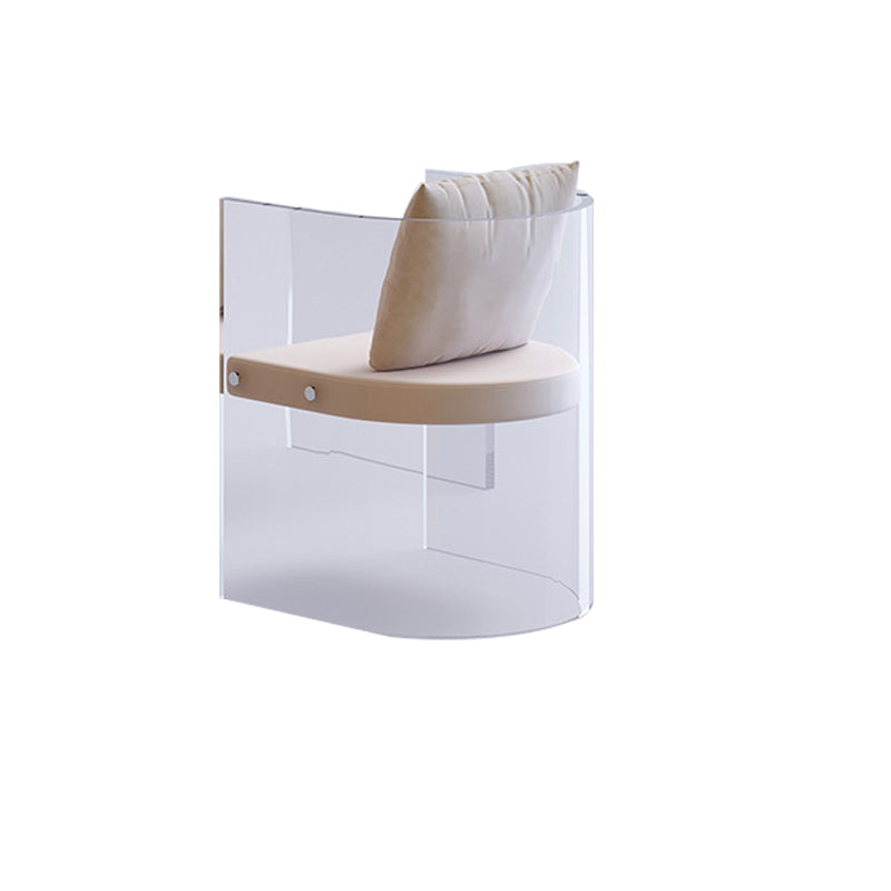 Mirrored Wood Makeup Dressing Table Modern Style Stool Set in White