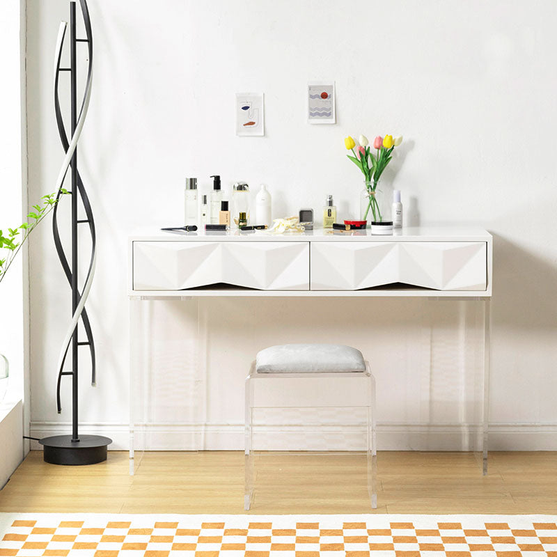 Modern Makeup Dressing Table Stool Set with 1/2 Storage Drawers