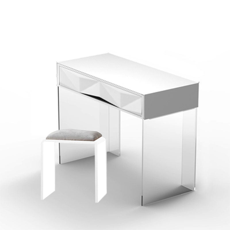 Modern Makeup Dressing Table Stool Set with 1/2 Storage Drawers