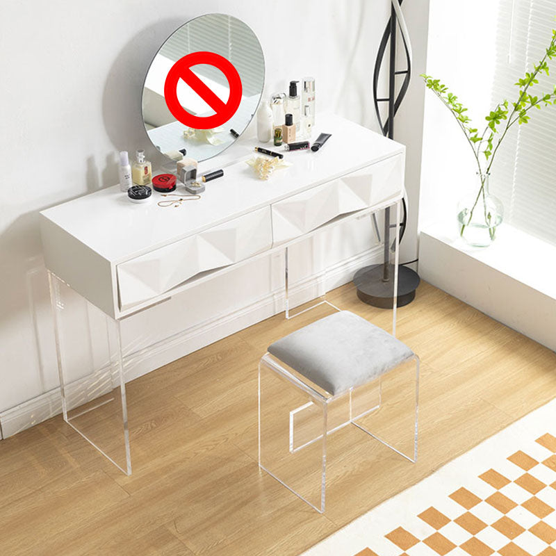 Modern Makeup Dressing Table Stool Set with 1/2 Storage Drawers