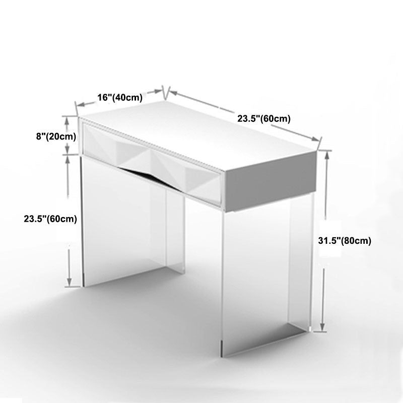 Modern Makeup Dressing Table Stool Set with 1/2 Storage Drawers