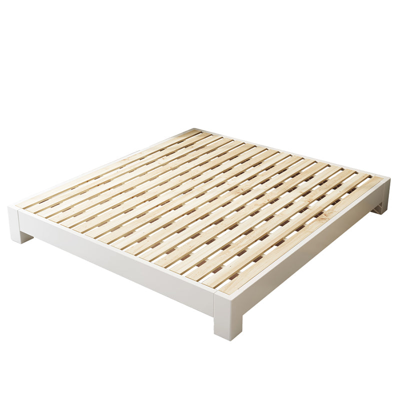 Scandinavian Wood Platform Solid Color Standard Bed for Bedroom