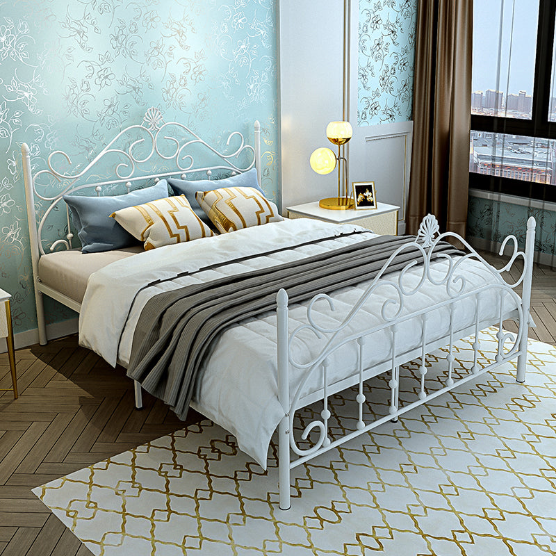 Industrial Metal Standard Bed, Open-Frame Arched Headboard Bed