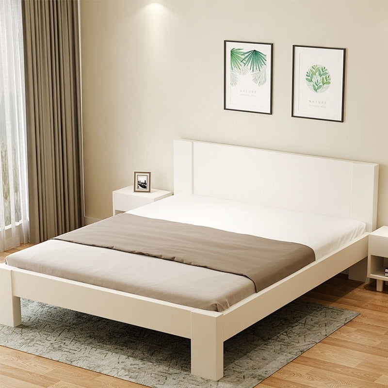 Scandinavian Wood Panel Standard Bed with Rectangular Headboard