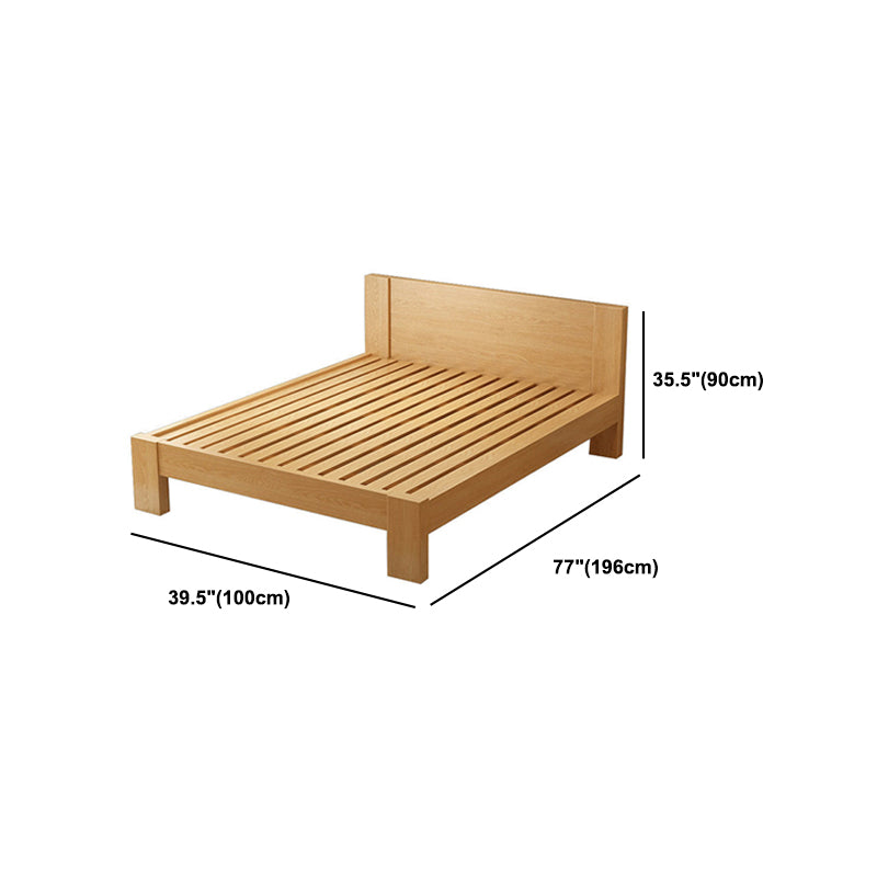 Scandinavian Wood Panel Standard Bed with Rectangular Headboard