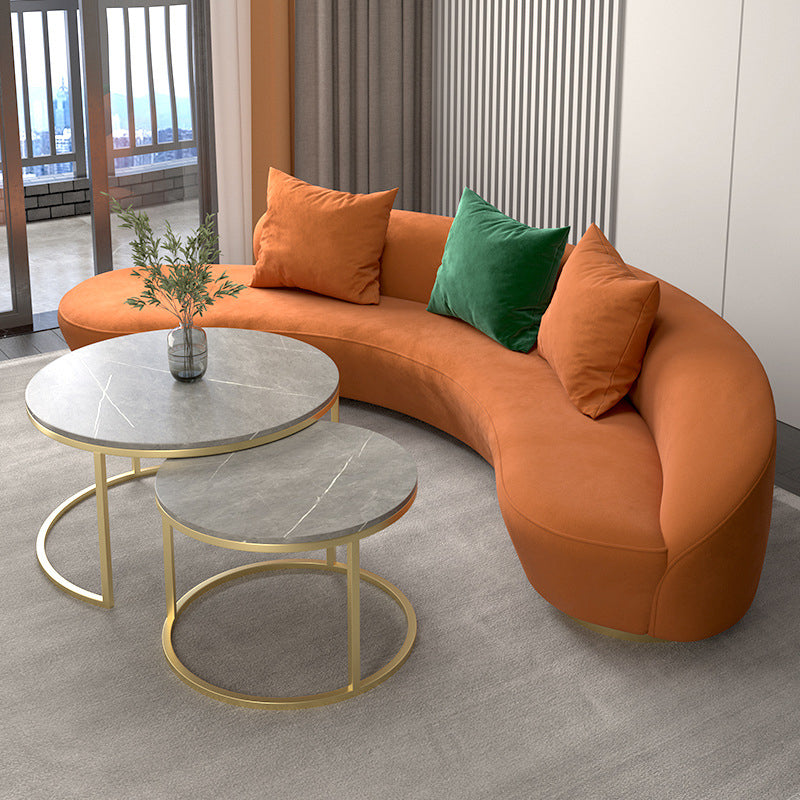 Contemporary Velvet Armless Sofa with Tight Back for Apartment