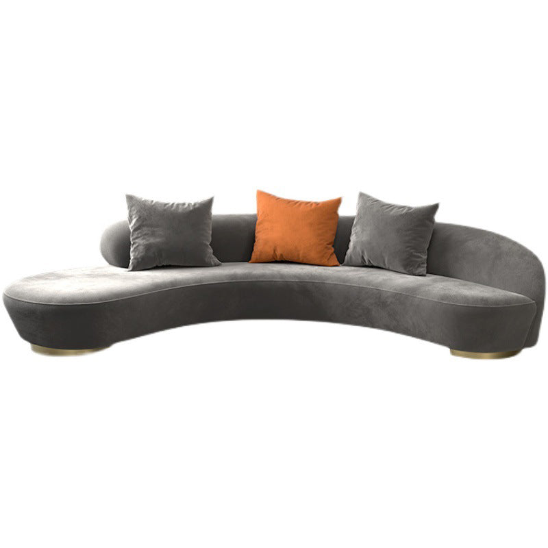 Contemporary Velvet Armless Sofa with Tight Back for Apartment
