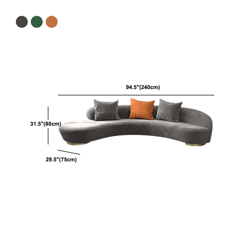 Contemporary Velvet Armless Sofa with Tight Back for Apartment