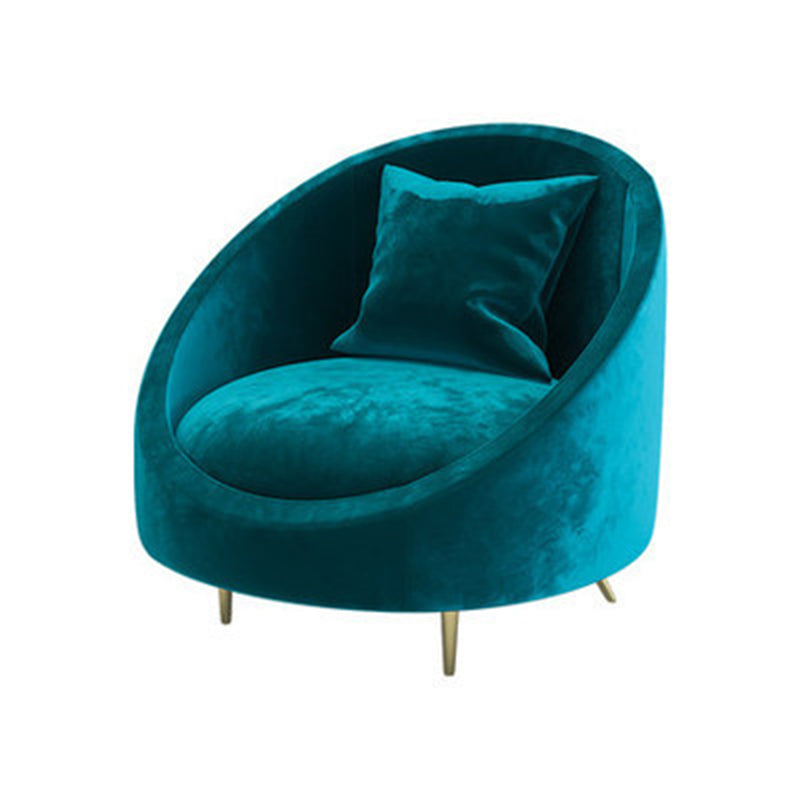 Contemporary Velvet Sofa with Slopped Arm and Tight Back for Apartment