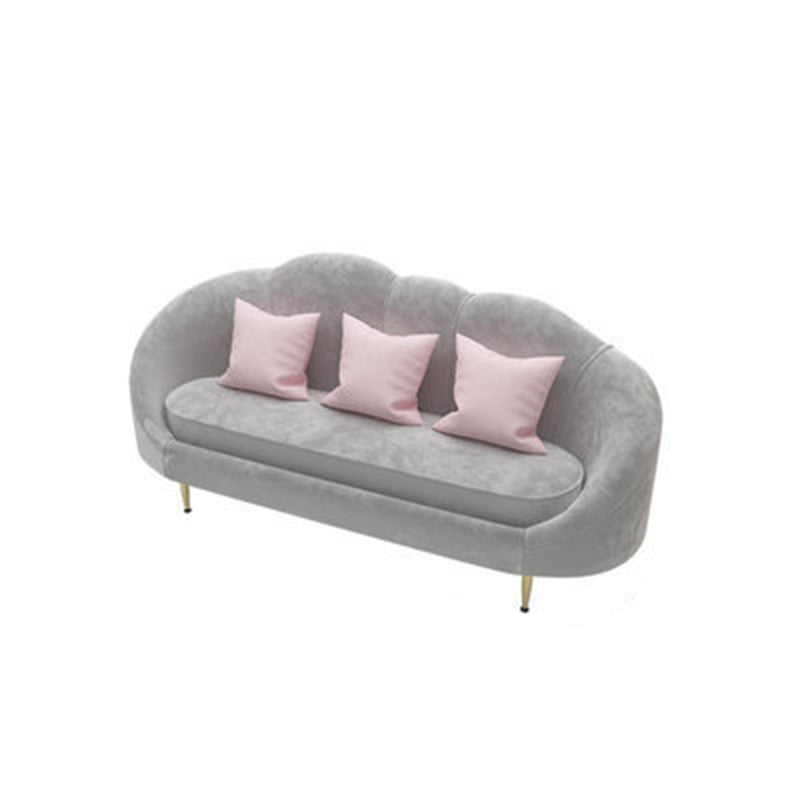 Contemporary Velvet Sofa with Slopped Arm and Tight Back for Apartment