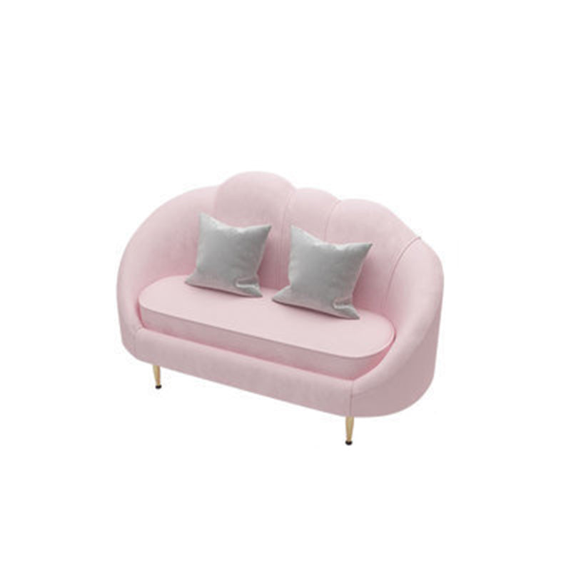 Contemporary Velvet Sofa with Slopped Arm and Tight Back for Apartment