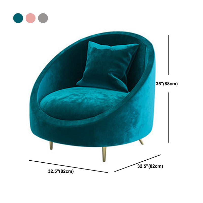 Contemporary Velvet Sofa with Slopped Arm and Tight Back for Apartment