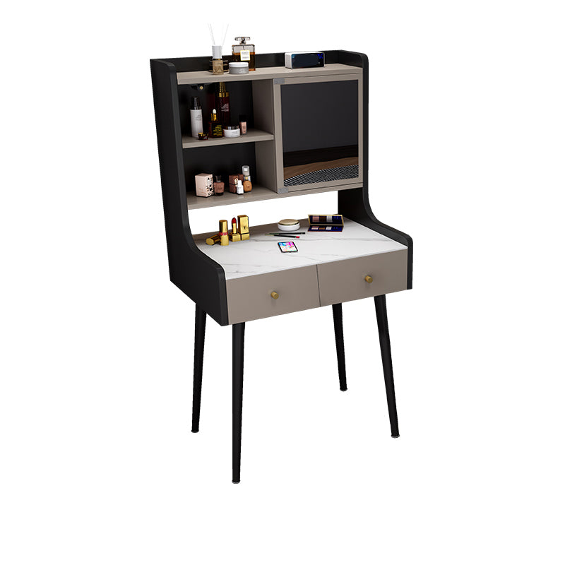 1-Drawer Stone Top Vanity Set Contemporary 35.15" H Makeup Dressing Table