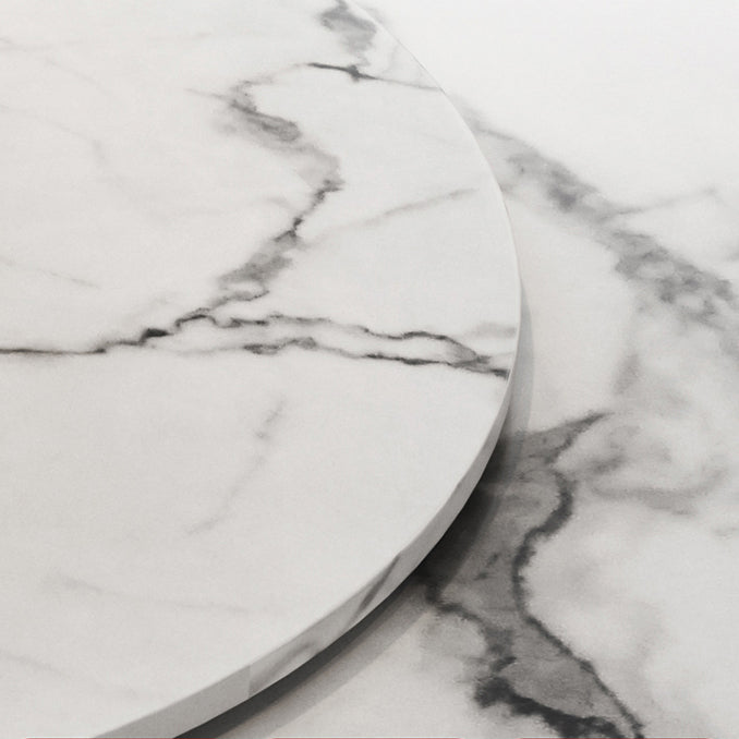 Metal Traditional Luxury Round Table Marble Top Table with Storage