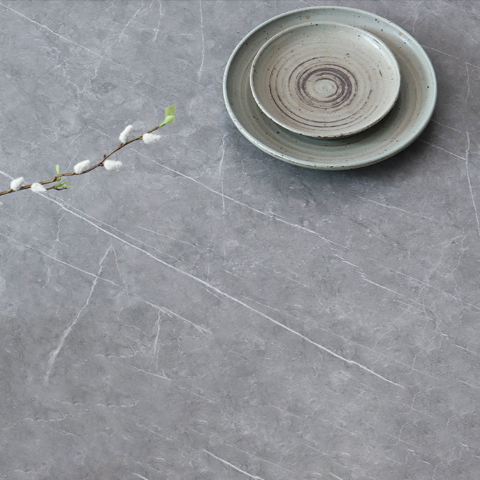 Medieval Modern Sintered Stone Table Rectangle Table with Wooden Base and 4 Legs