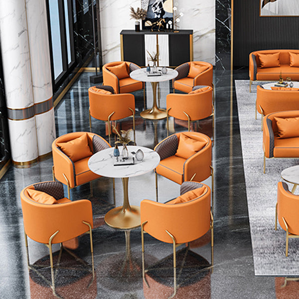 Sintered Stone White Dining Table Luxury Tulip Base Table for Dining Room