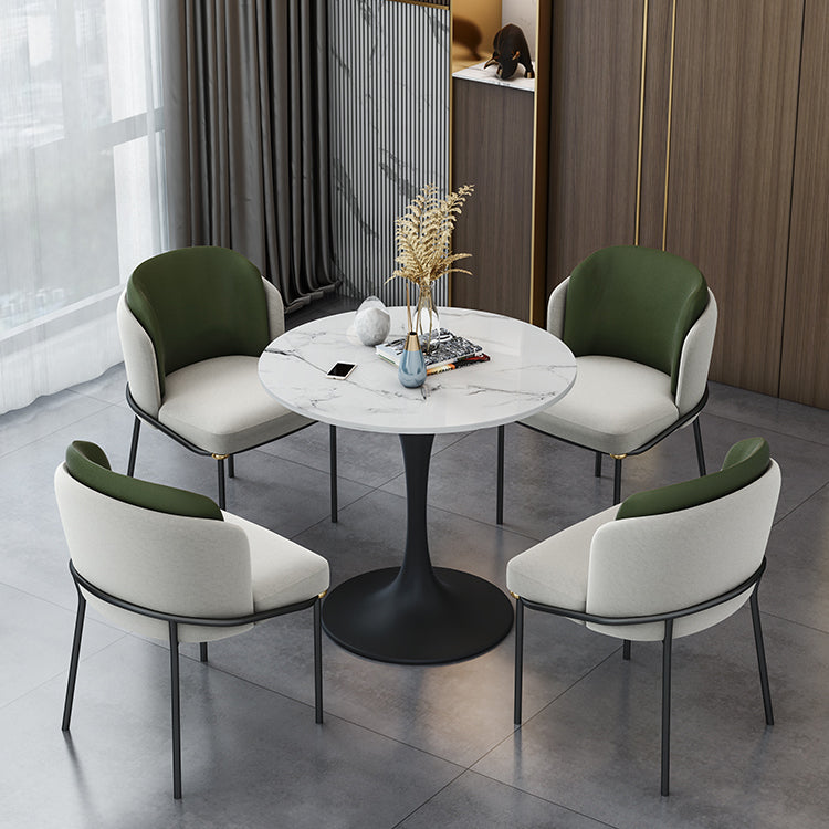 Modern Round Dining Table Sintered Stone Table with Tulip Base