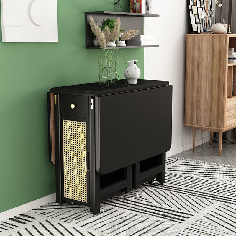 Mid-Century Folding Table Solid Wood Dining Site Table,51.2"L x 35.4"W x 29.5"H