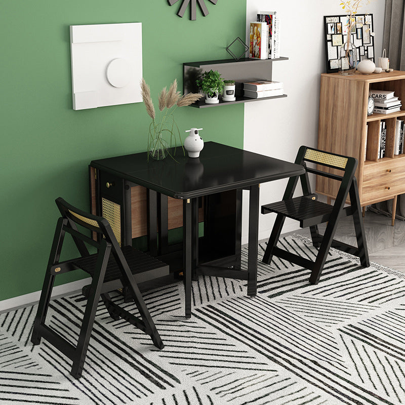 Mid-Century Folding Table Solid Wood Dining Site Table,51.2"L x 35.4"W x 29.5"H