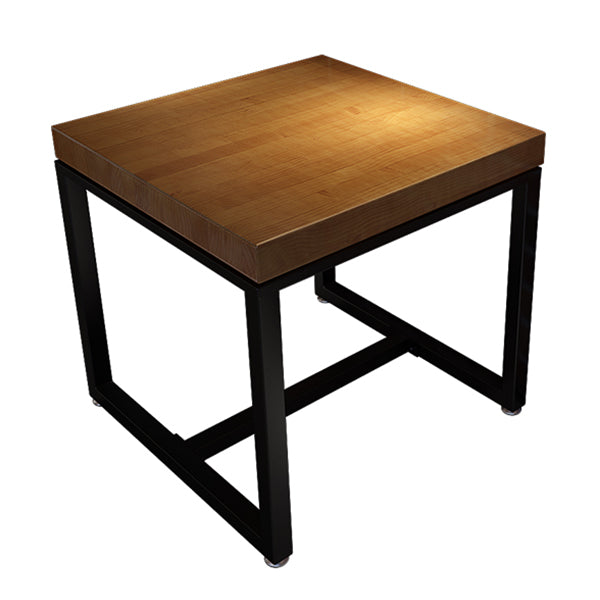Solid Wood Dining Table Industrial Square Dining Table with Black Frame