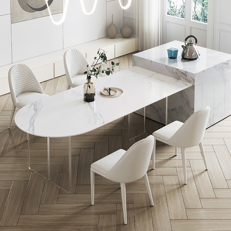 Sintered Stone Dining Table Modern Style Dining Table with Acrylic Base