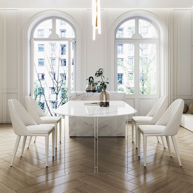 Sintered Stone Dining Table Modern Style Dining Table with Acrylic Base