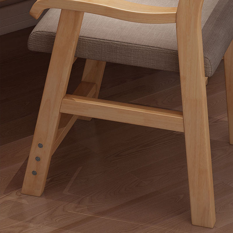 Contemporary Style Dining Wooden Chair Kitchen Open Back Arm Dining Chairs