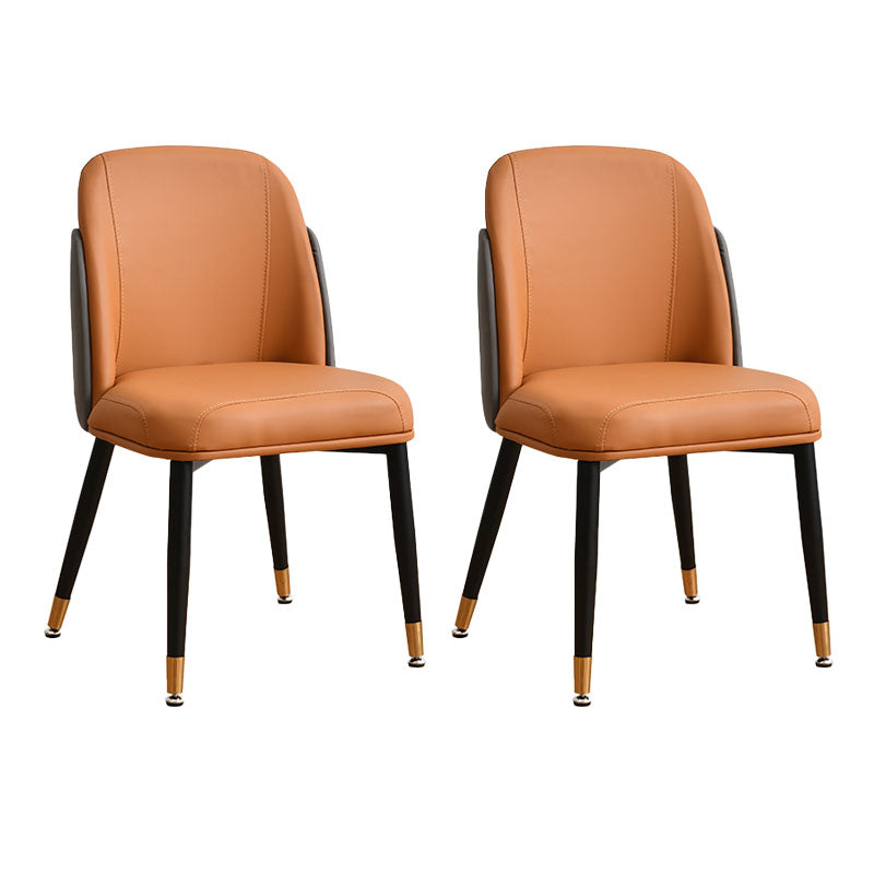 Glam Metal Dining Room Chair Parsons Armless Chairs for Restaurant Use