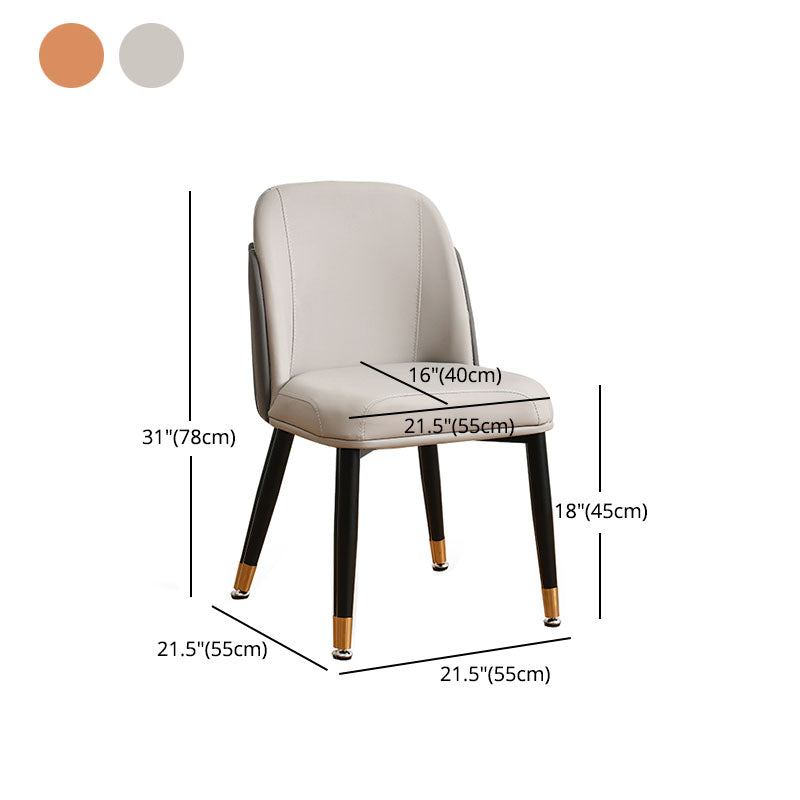 Glam Metal Dining Room Chair Parsons Armless Chairs for Restaurant Use