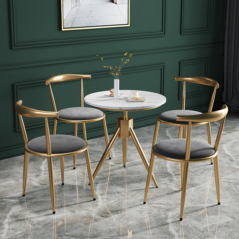 Glam Velvet Dining Room Chair Open Back Dining Side Chair for Restaurant Use