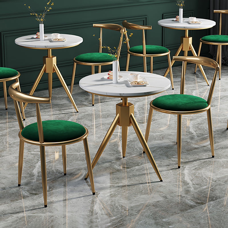 Glam Velvet Dining Room Chair Open Back Dining Side Chair for Restaurant Use