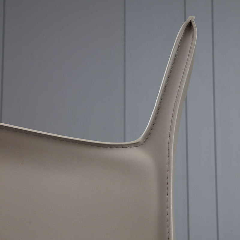 Solid Back Dining Chair Designer Style Dining Room Leather Arm Chair