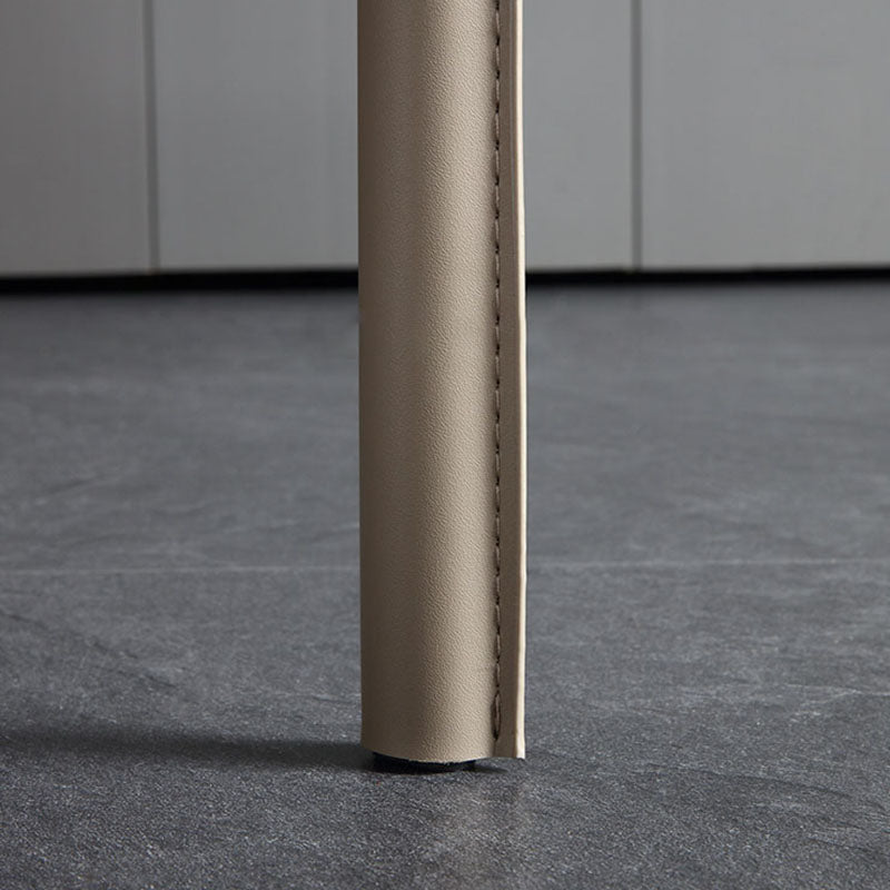 Solid Back Dining Chair Designer Style Dining Room Leather Arm Chair