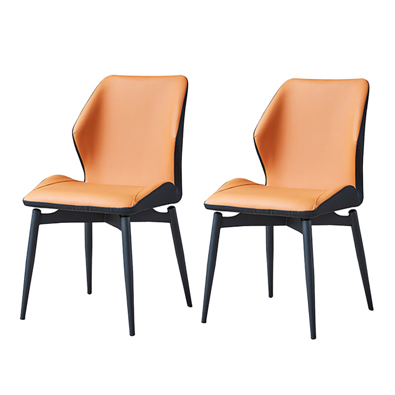 Contemporary Style Metal Dining Chairs Kitchen Dining Armless Side Chairs